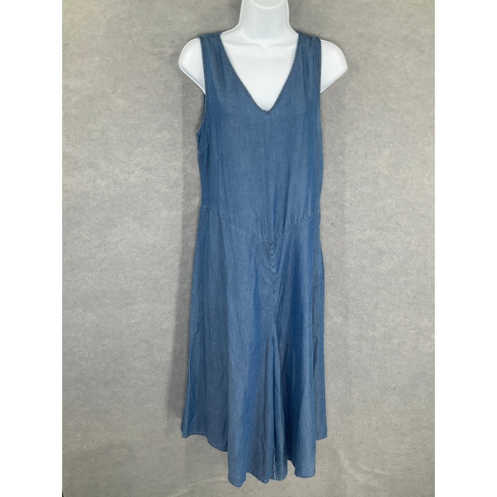 Soft Surroundings Romper Womens XS Chambray Sleeveless Culottes Bohemian Hippie